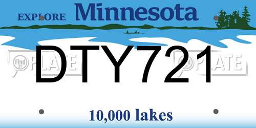 DTY721 Minnesota License Plate