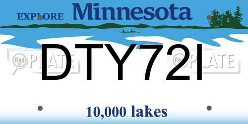 DTY72I Minnesota License Plate