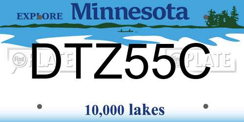 DTZ55C Minnesota License Plate