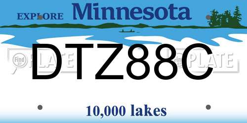 DTZ88C Minnesota License Plate
