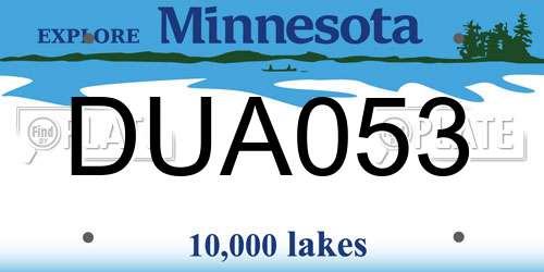 DUA053 Minnesota License Plate