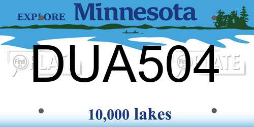 DUA504 Minnesota License Plate
