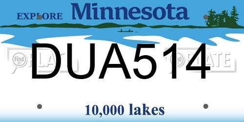 DUA514 Minnesota License Plate