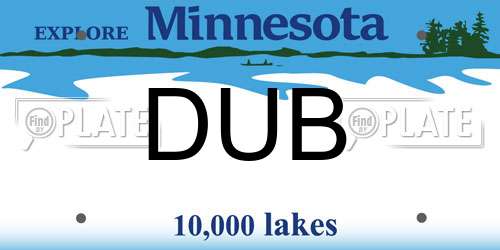 DUB Minnesota License Plate