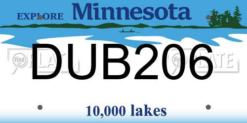 DUB206 Minnesota License Plate