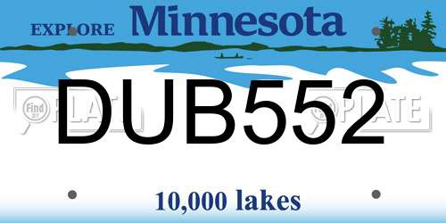 DUB552 Minnesota License Plate