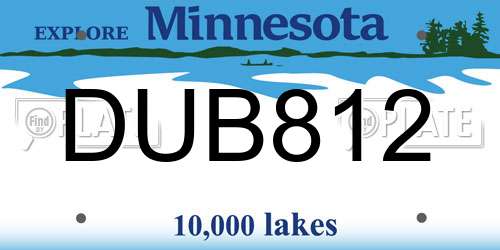 DUB812 Minnesota License Plate