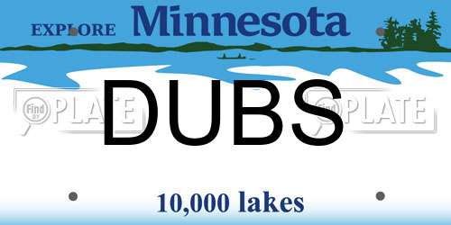 DUBS Minnesota License Plate
