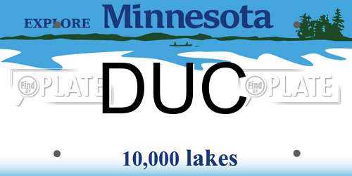 DUC Minnesota License Plate