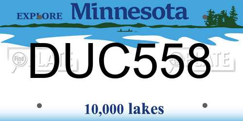 DUC558 Minnesota License Plate