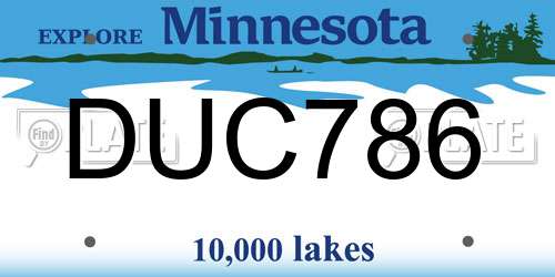 DUC786 Minnesota License Plate