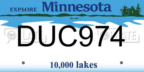DUC974 Minnesota License Plate