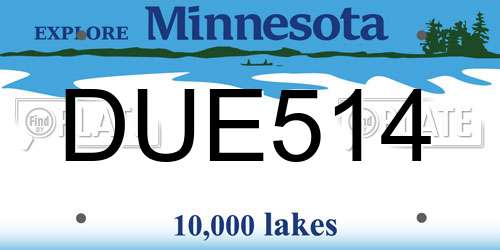 DUE514 Minnesota License Plate
