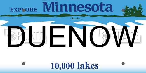 DUENOW Minnesota License Plate
