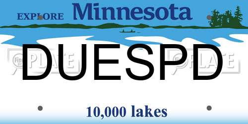DUESPD Minnesota License Plate