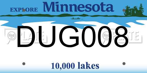 DUG008 Minnesota License Plate
