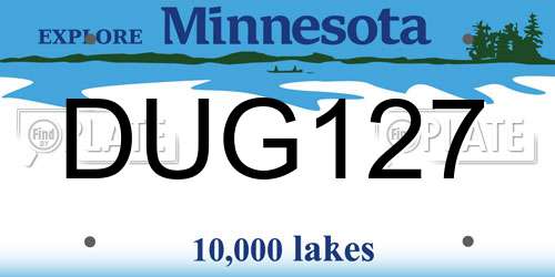 DUG127 Minnesota License Plate