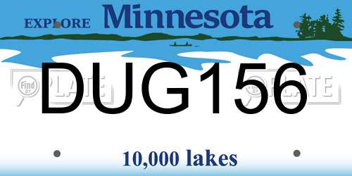 DUG156 Minnesota License Plate