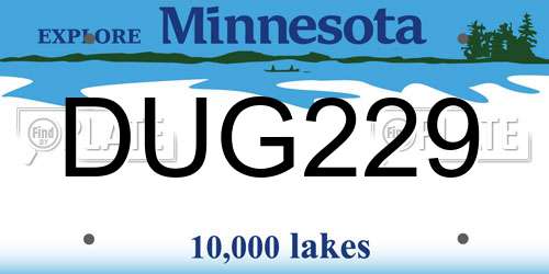 DUG229 Minnesota License Plate