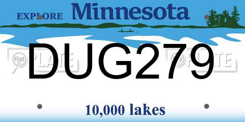 DUG279 Minnesota License Plate