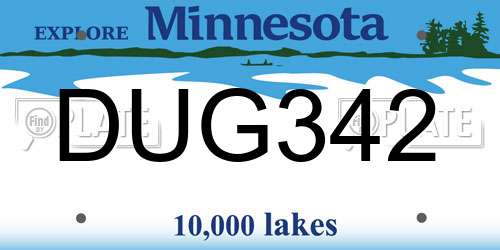 DUG342 Minnesota License Plate