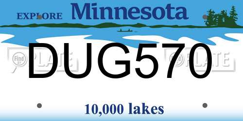 DUG570 Minnesota License Plate