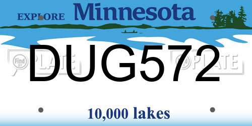 DUG572 Minnesota License Plate