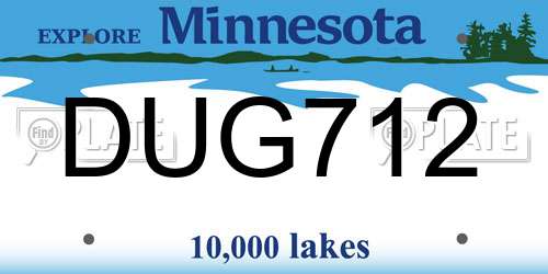 DUG712 Minnesota License Plate