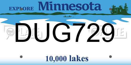 DUG729 Minnesota License Plate
