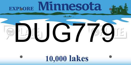 DUG779 Minnesota License Plate