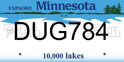 DUG784 Minnesota License Plate