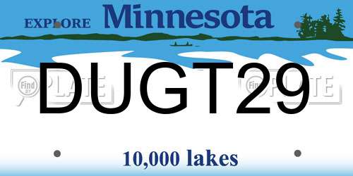 DUGT29 Minnesota License Plate
