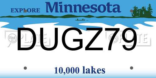 DUGZ79 Minnesota License Plate