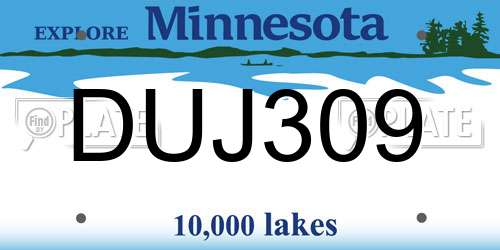 DUJ309 Minnesota License Plate