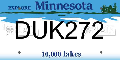 DUK272 Minnesota License Plate