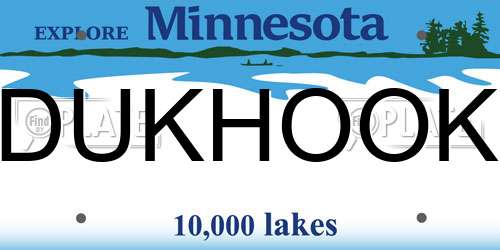 DUKHOOK Minnesota License Plate