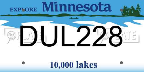 DUL228 Minnesota License Plate