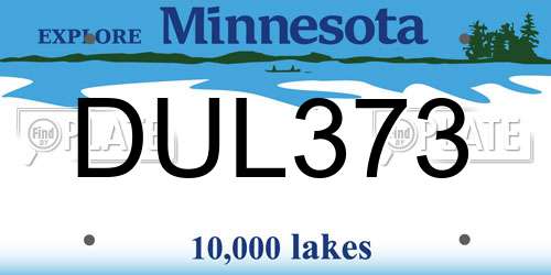 DUL373 Minnesota License Plate