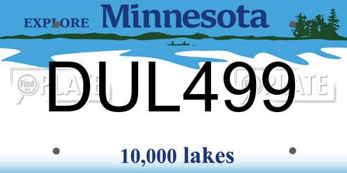 DUL499 Minnesota License Plate