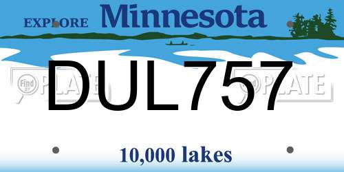 DUL757 Minnesota License Plate