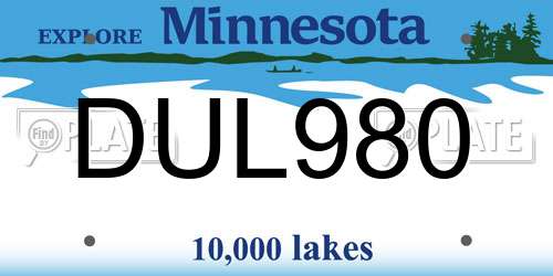 DUL980 Minnesota License Plate