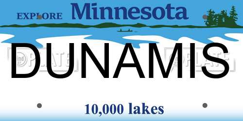 DUNAMIS Minnesota License Plate