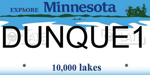 DUNQUE1 Minnesota License Plate