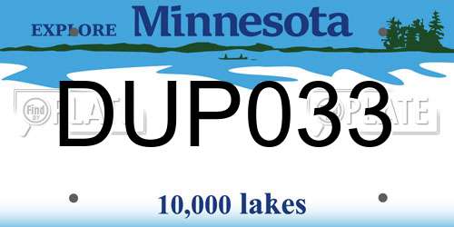 DUP033 Minnesota License Plate