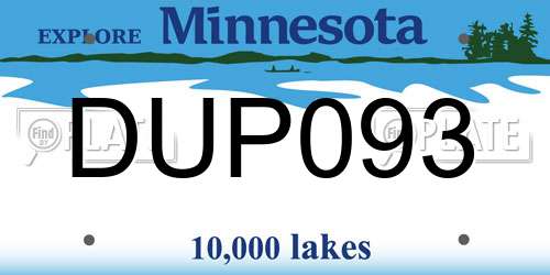 DUP093 Minnesota License Plate