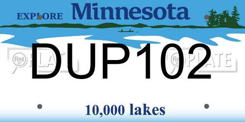 DUP102 Minnesota License Plate