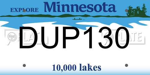 DUP130 Minnesota License Plate