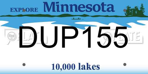 DUP155 Minnesota License Plate