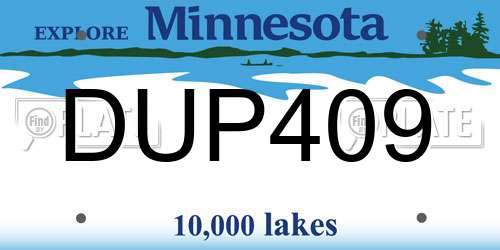DUP409 Minnesota License Plate