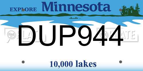 DUP944 Minnesota License Plate